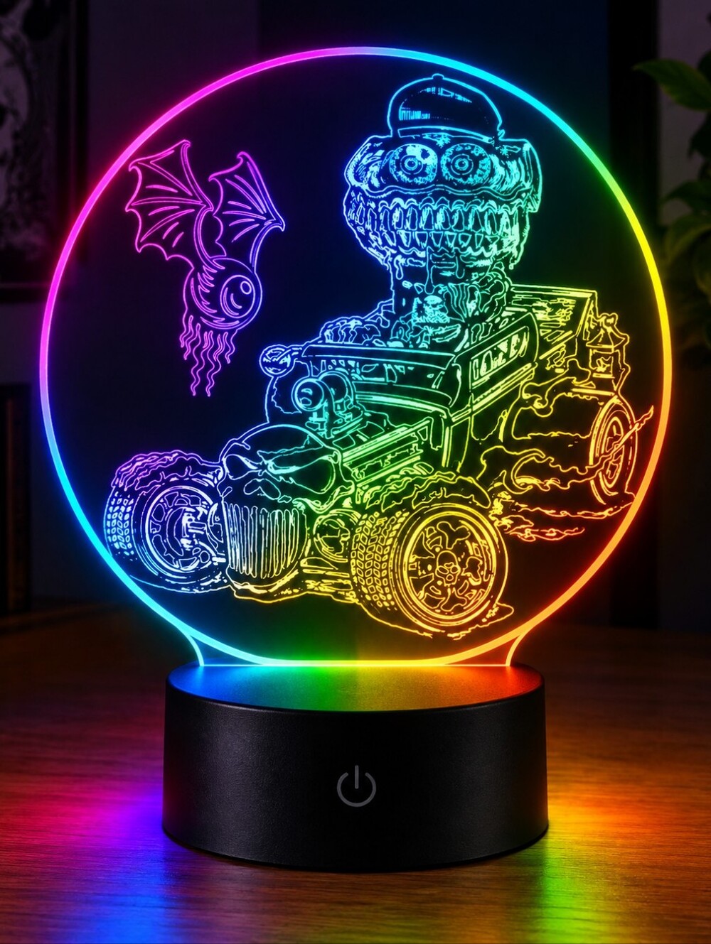 Kustom Kulture Halloween Art Design Monster Led Lamp